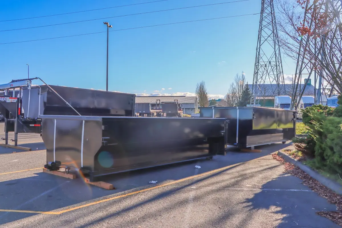Roll-off dumpster ready for waste disposal at job site for 6 Yard Dumpster Rental in Rosedale